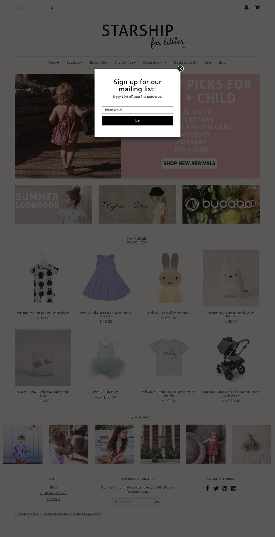starshipforlittles.com shopify website screenshot