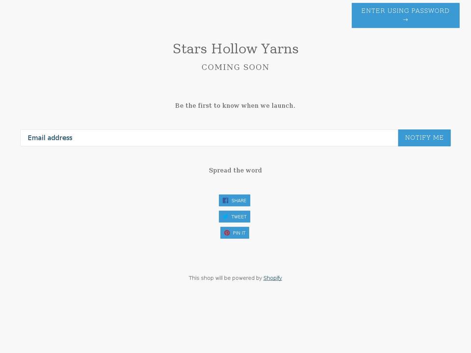 starshollowyarns.com — Shopify storefront screenshot