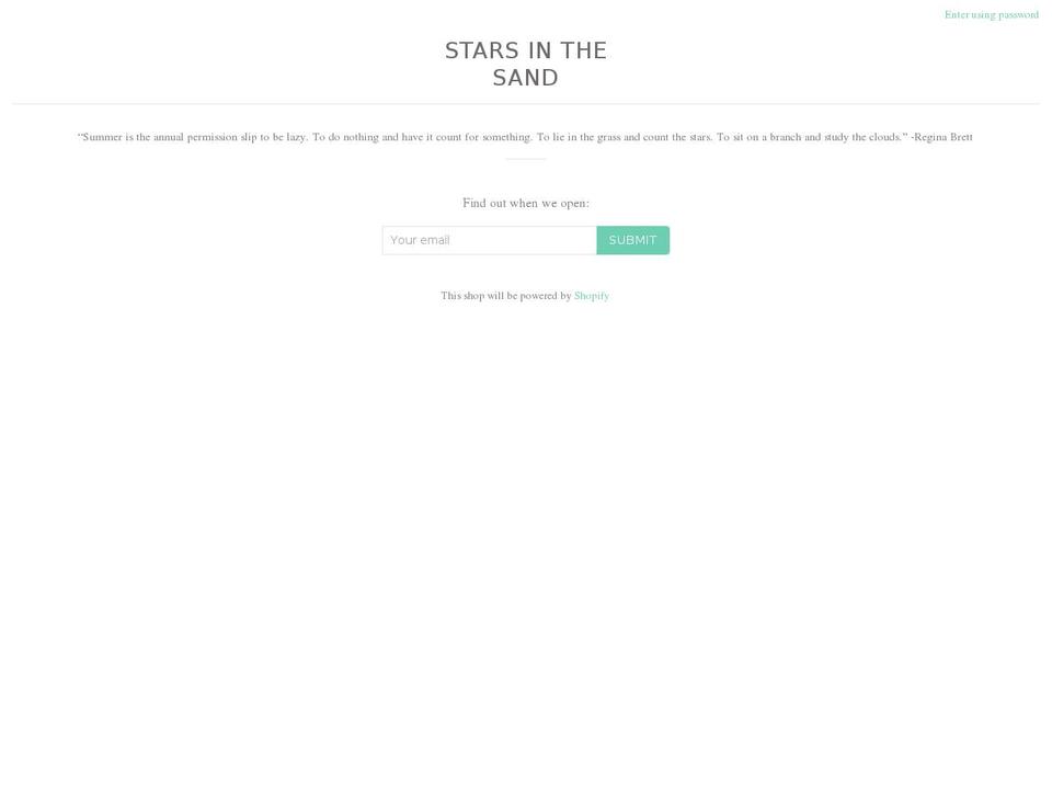 starsinthesand.com — Shopify storefront screenshot