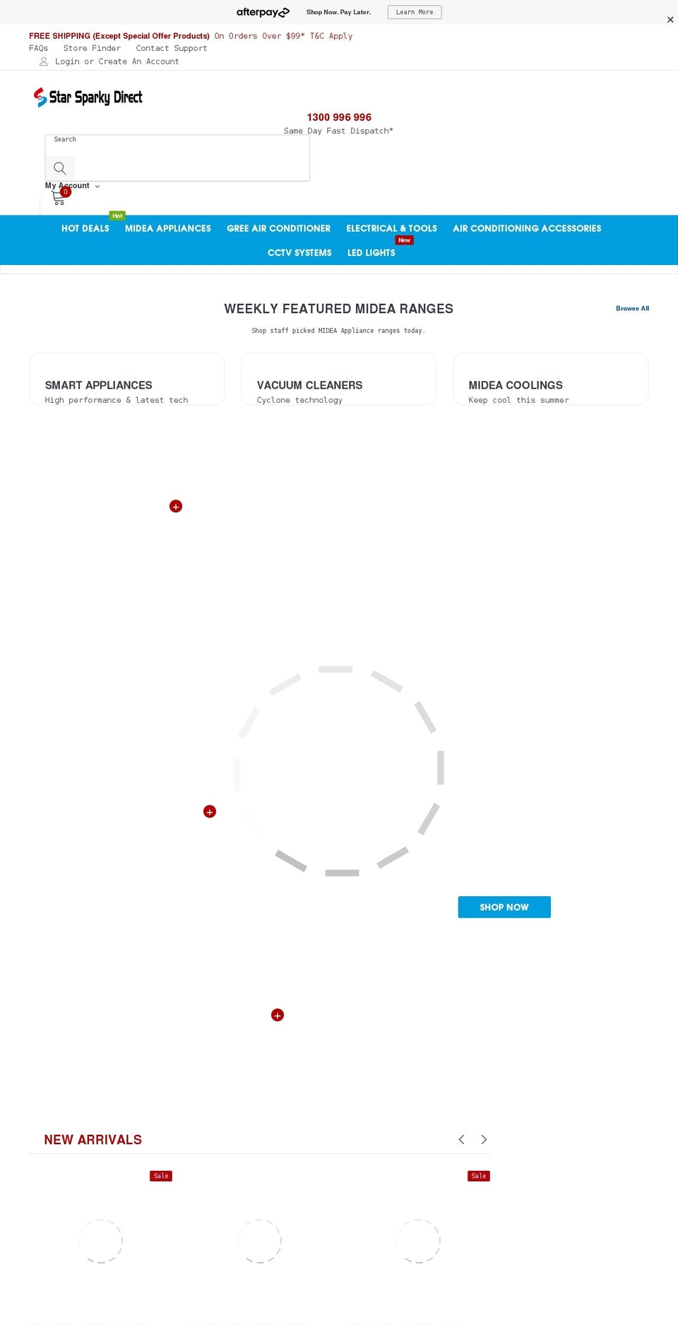 starsparky.com.au shopify website screenshot