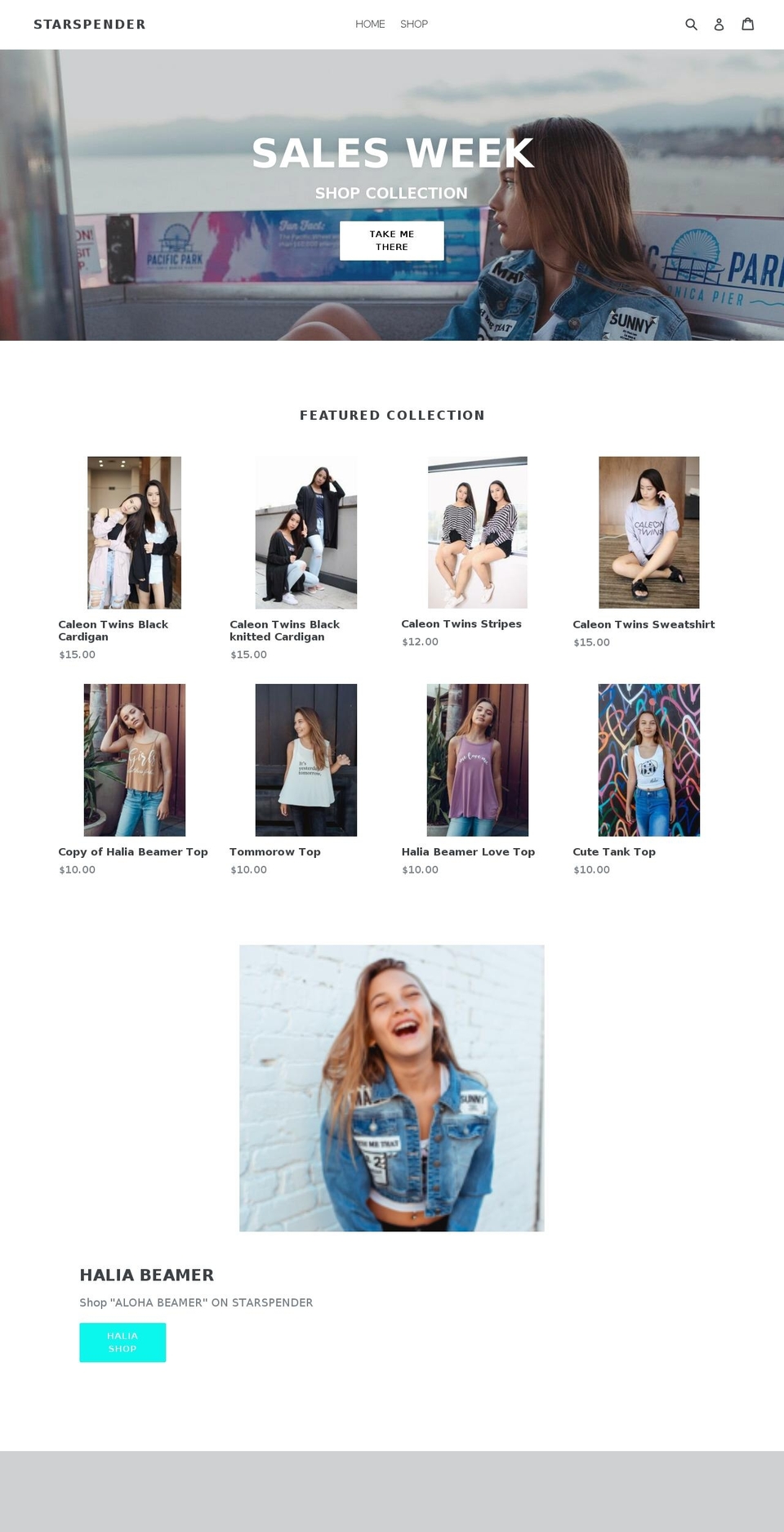 starspender.com shopify website screenshot