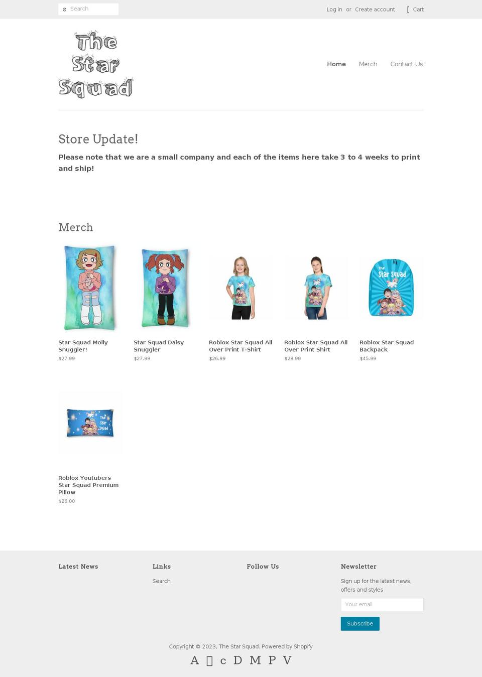 starsquad.shop shopify website screenshot