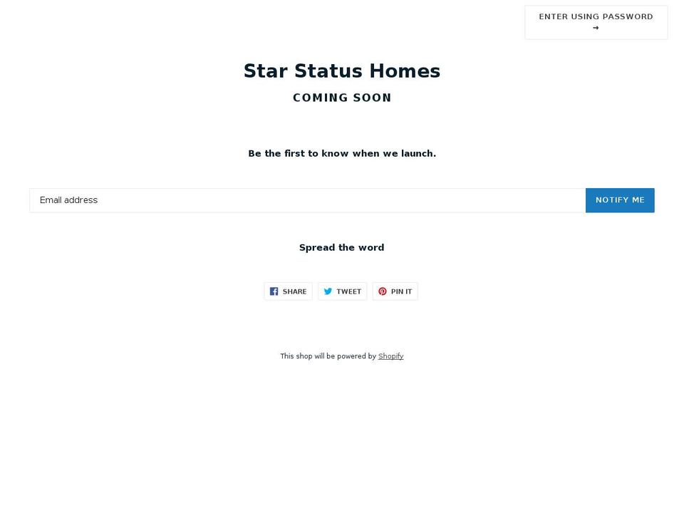 starstatushomesandinteriors.com shopify website screenshot