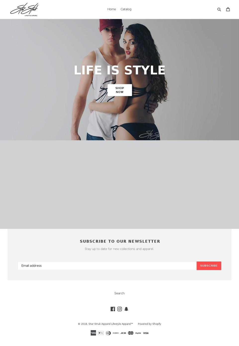 starstrukapparel.com shopify website screenshot