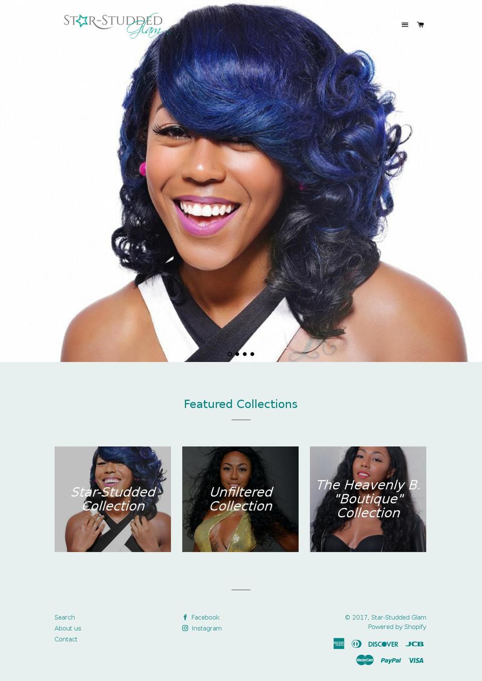 starstuddedglam.com shopify website screenshot