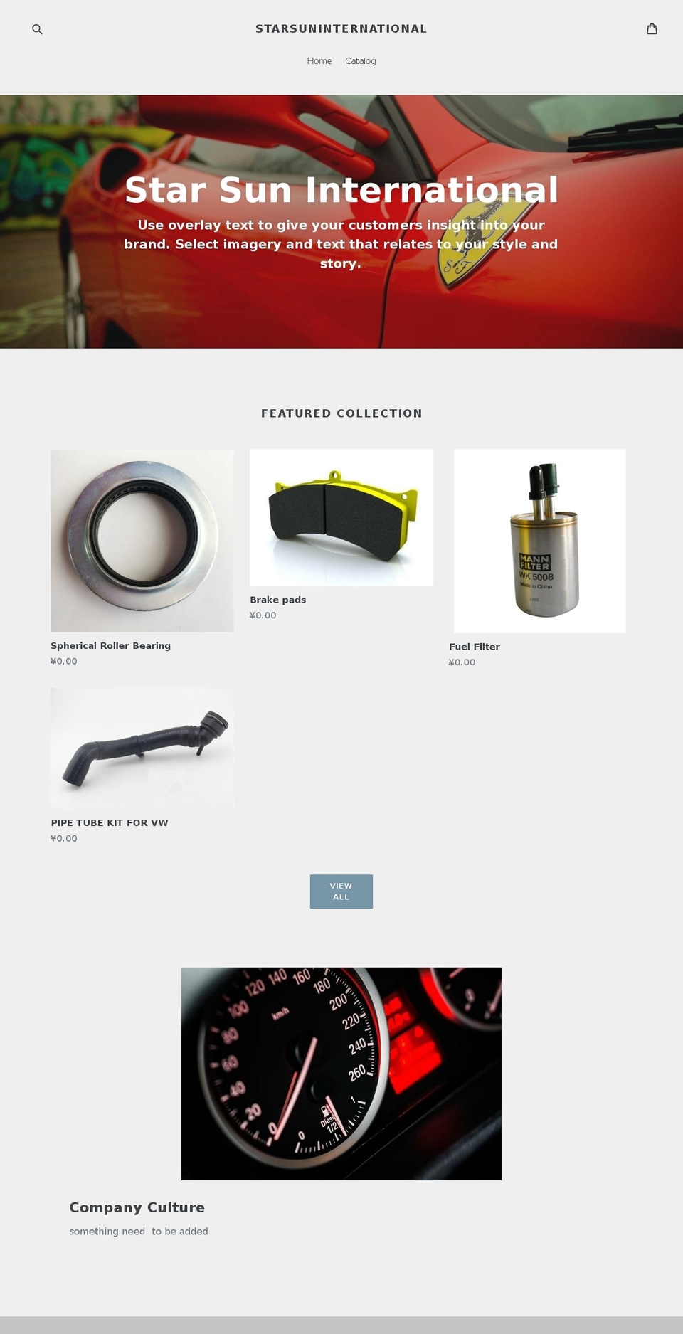 starsuninternational.com — Shopify storefront screenshot