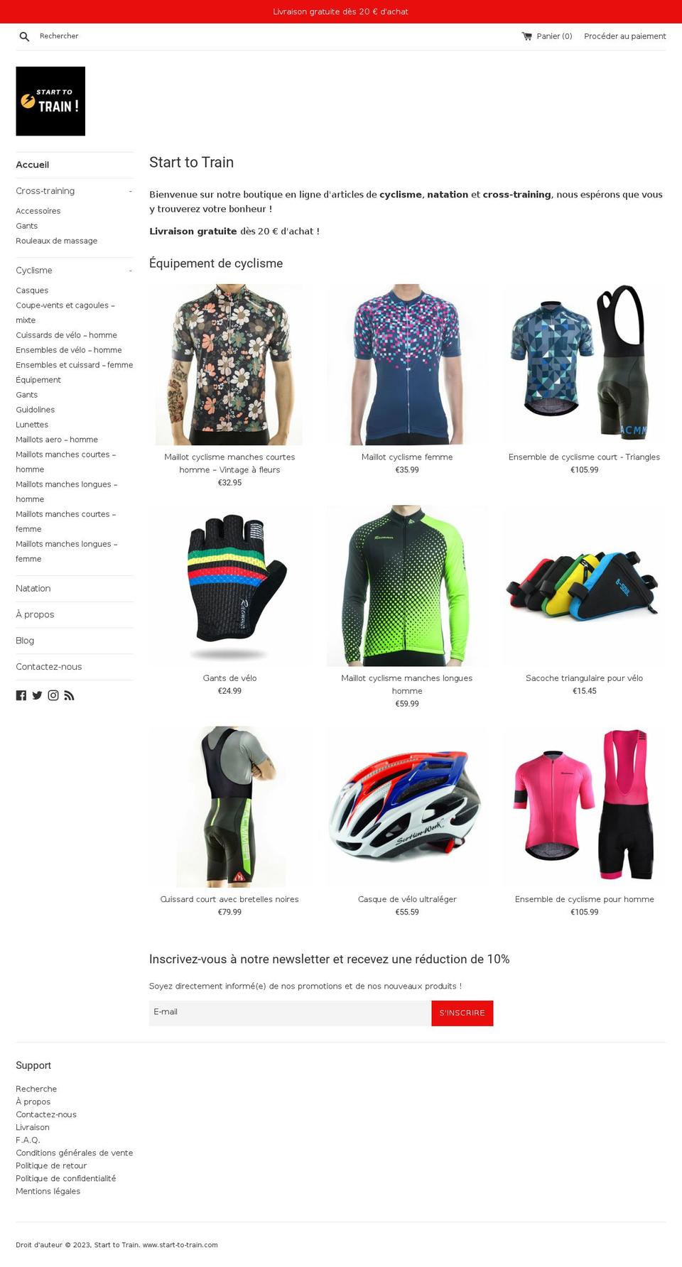 start-to-train.com — Shopify storefront screenshot