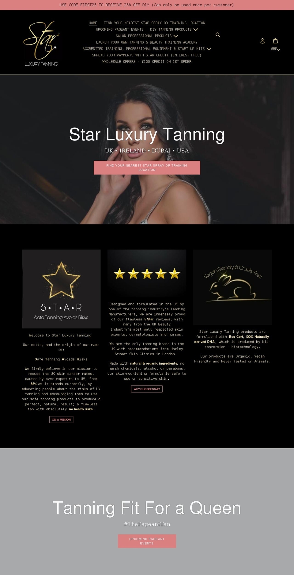 startanning.co.uk shopify website screenshot