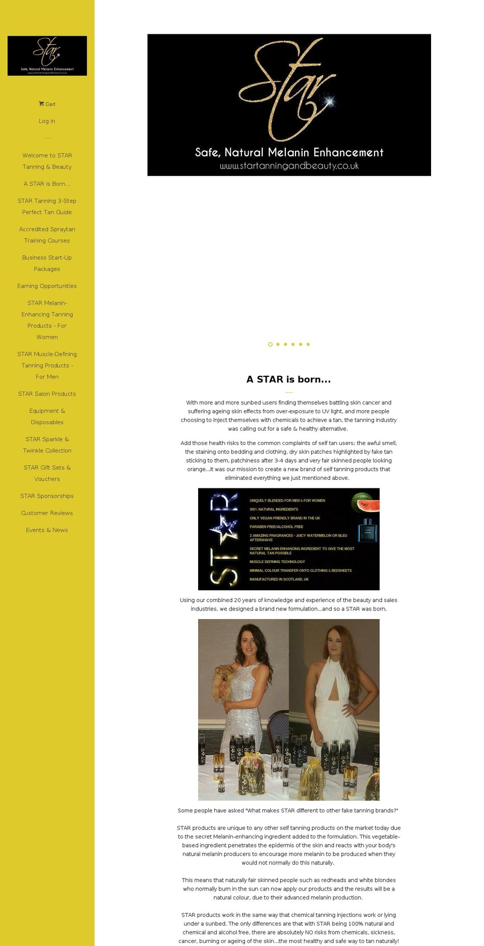 startanningandbeauty.com shopify website screenshot