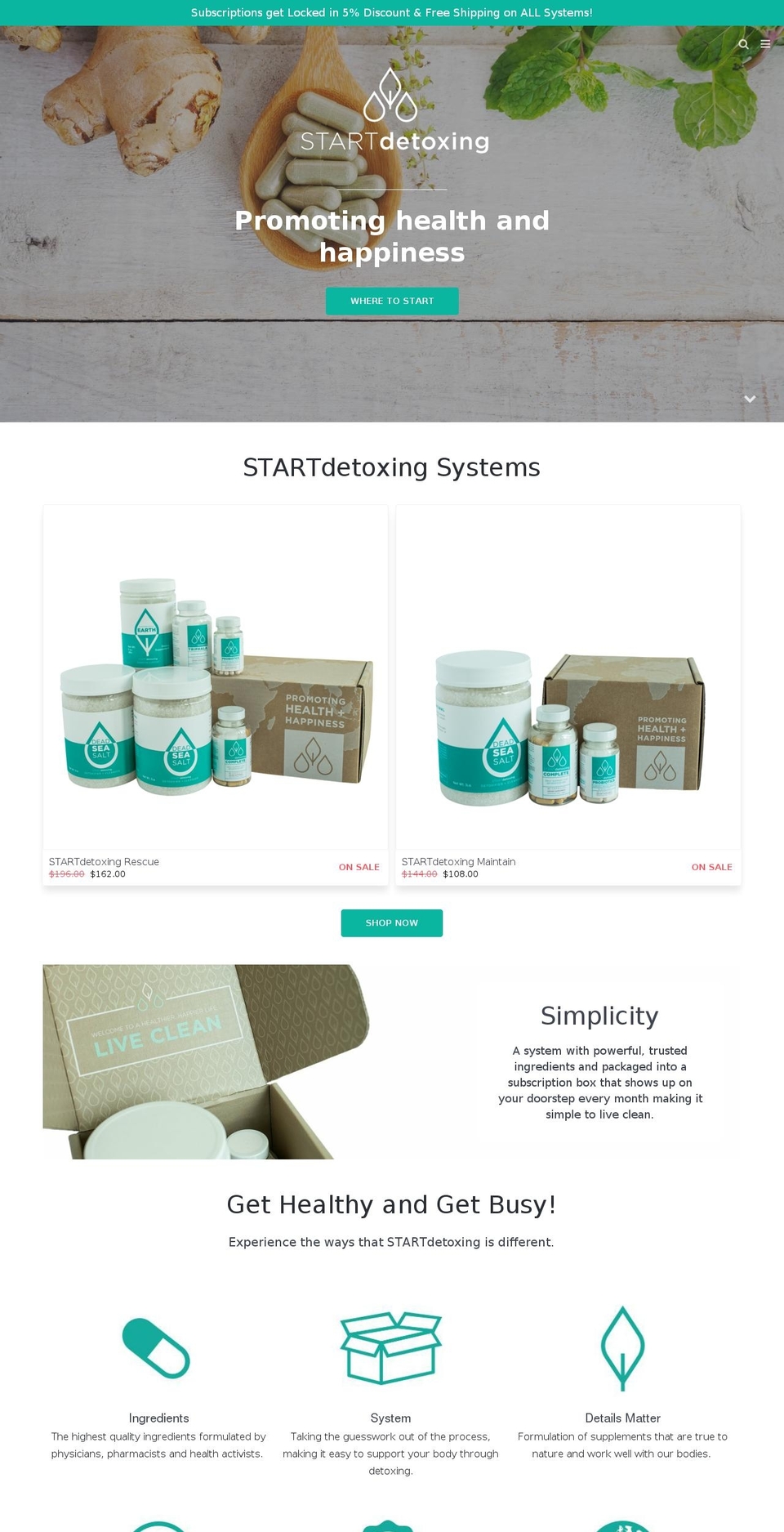 startdetoxing.com shopify website screenshot