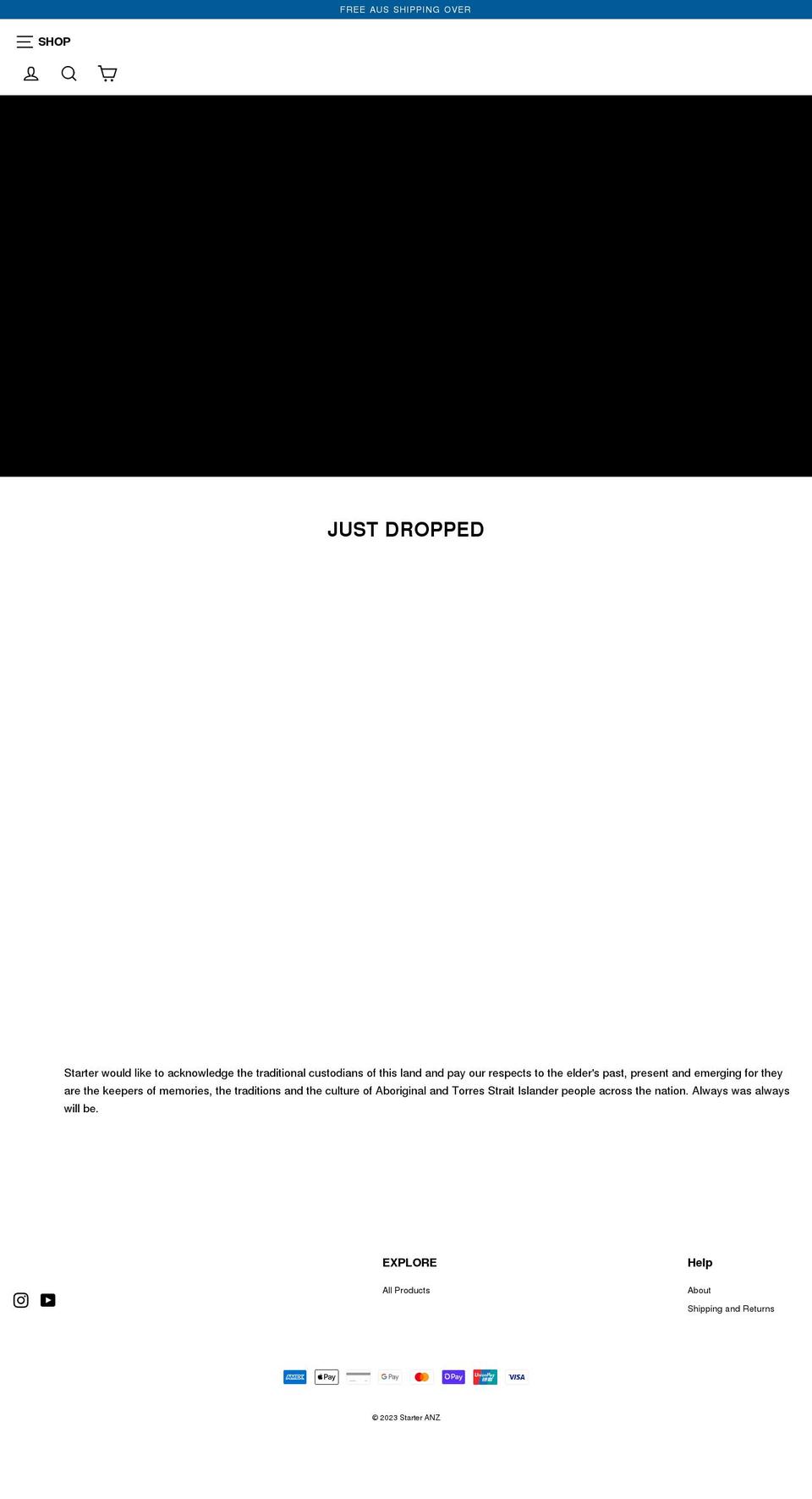 starteranz.com shopify website screenshot