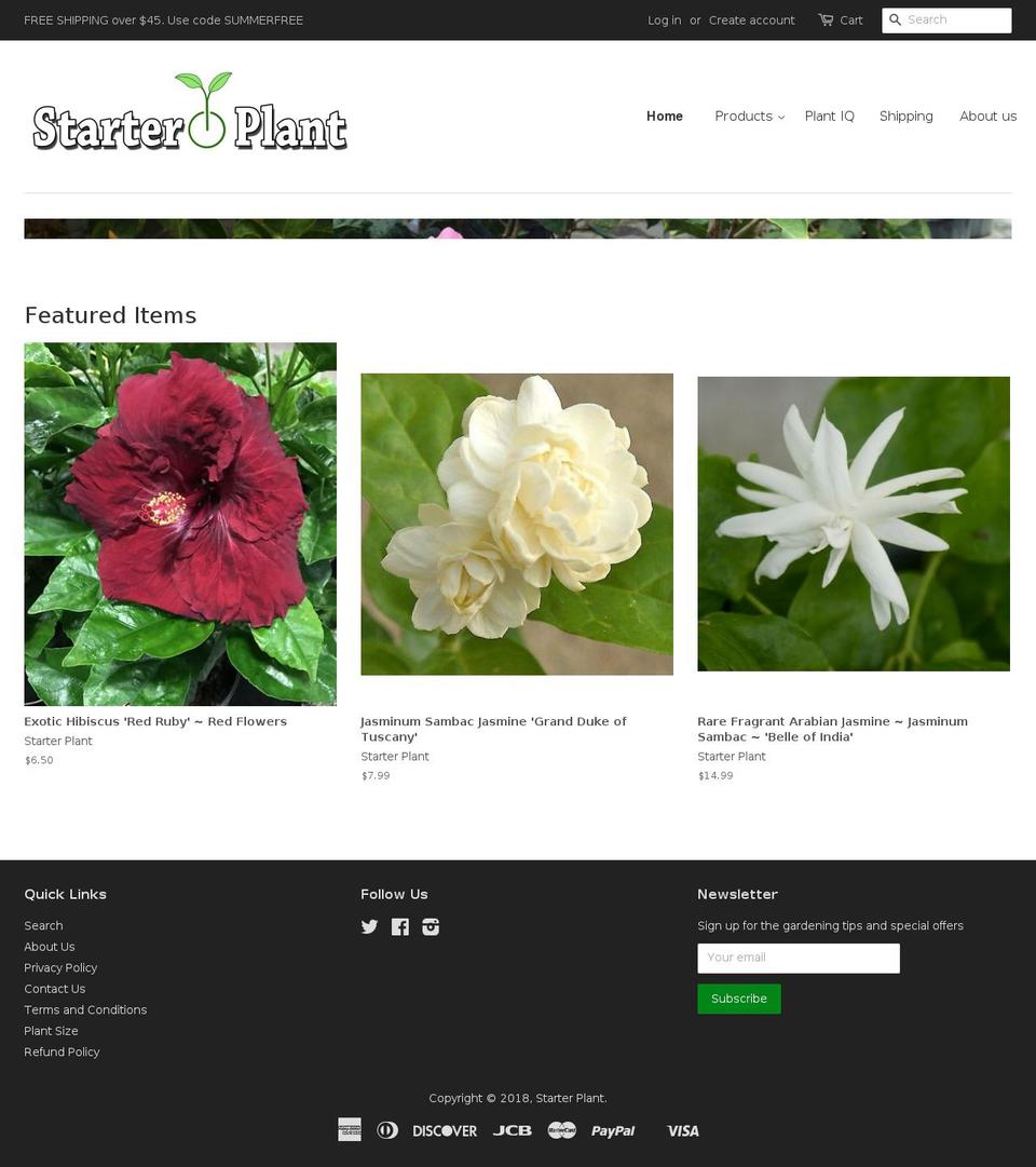 starterplant.com shopify website screenshot