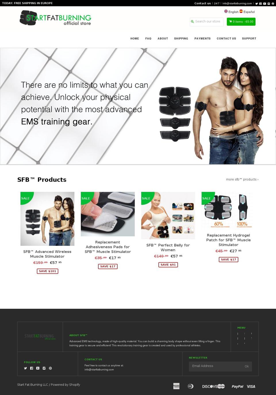 startfatburning.com — Shopify storefront screenshot