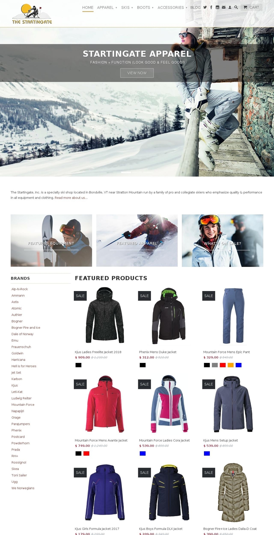 Current Theme Shopify theme site example startingate.net