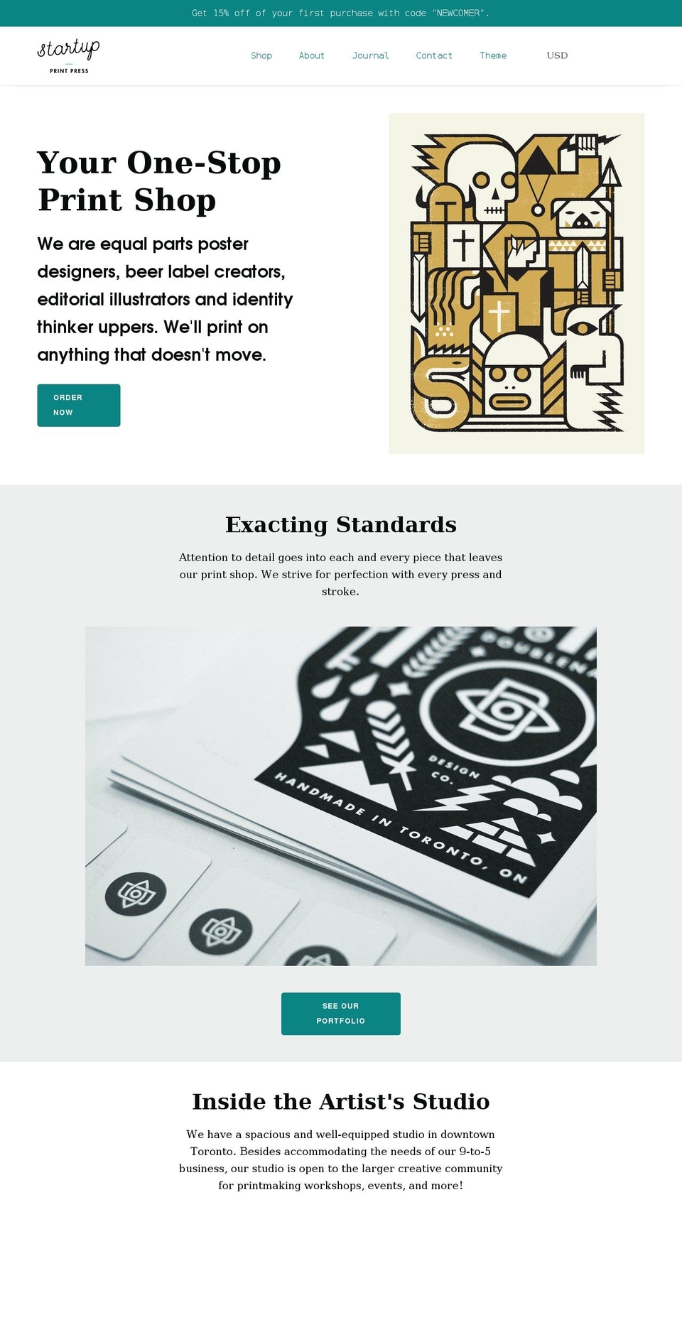 startup-theme-art.myshopify.com shopify website screenshot