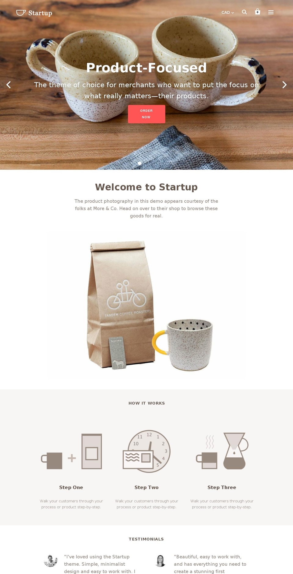 Startup Shopify theme site example startup-theme-home.myshopify.com