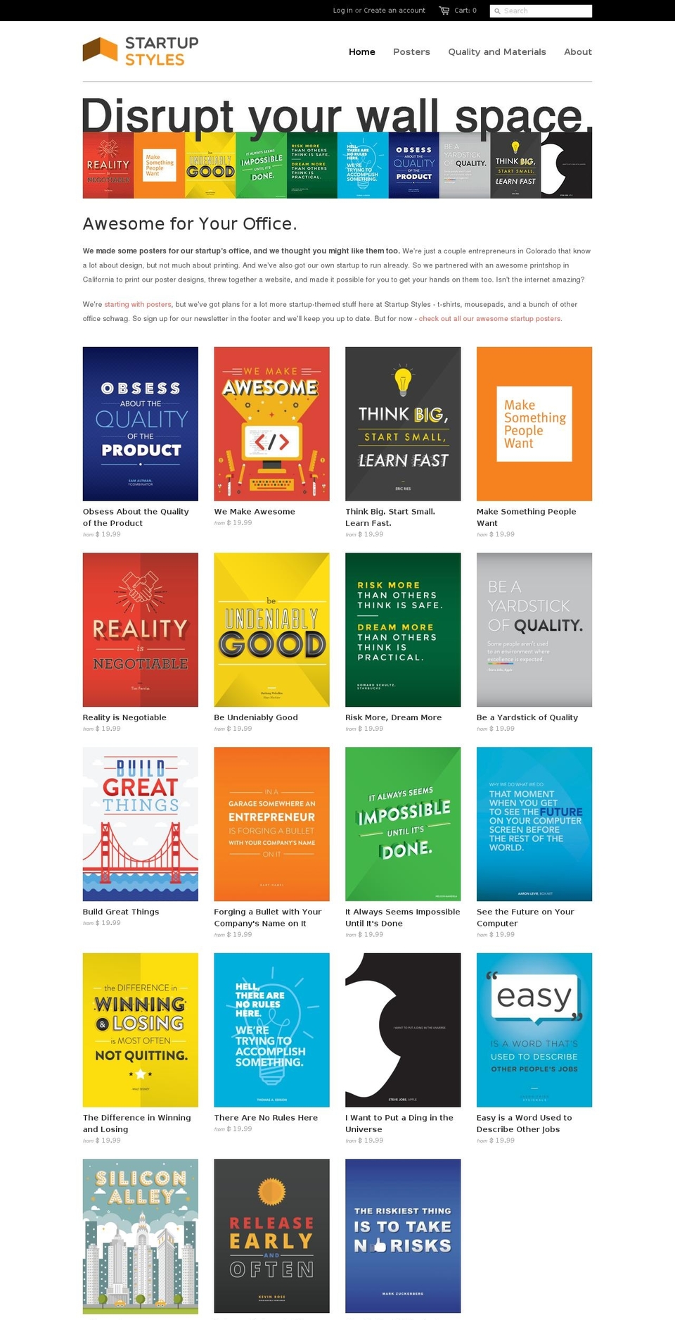 startupstyles.com shopify website screenshot