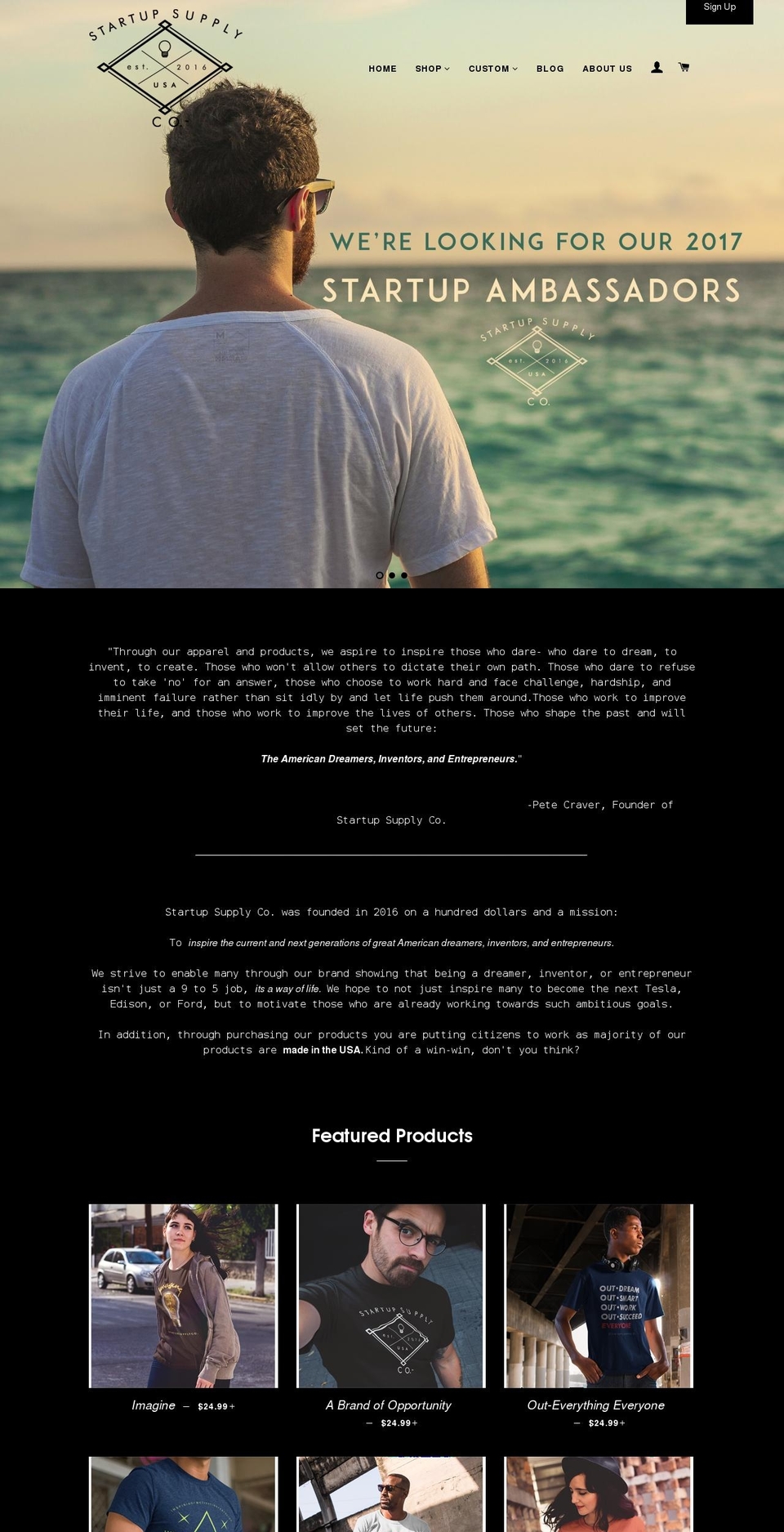 startupsupplyco.com shopify website screenshot
