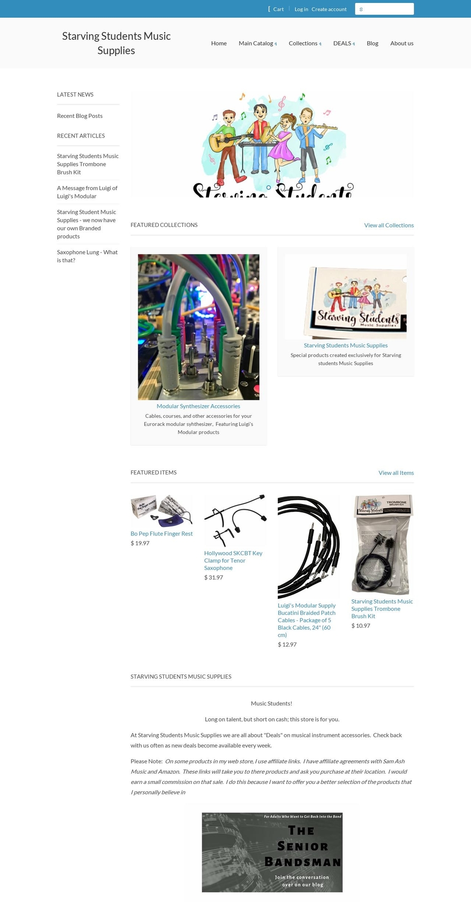 starving-students-music-supplies.myshopify.com shopify website screenshot