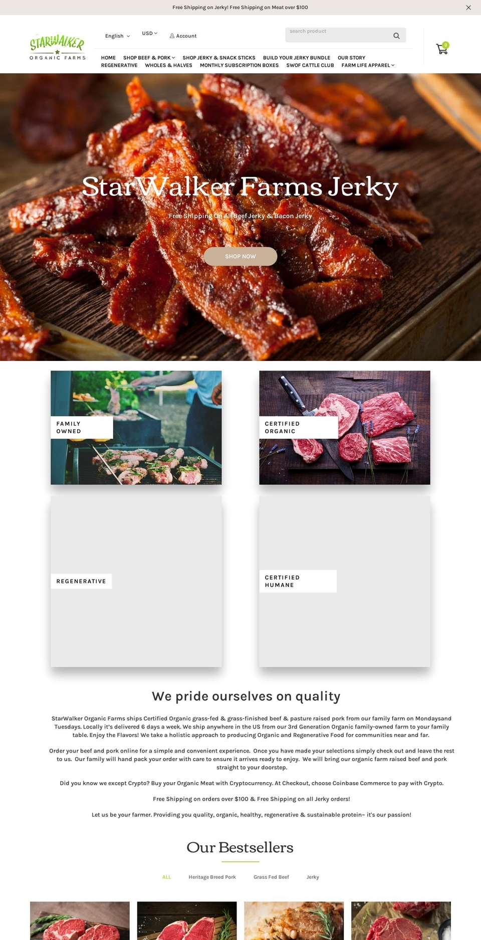 starwalkerorganicfarms.com shopify website screenshot
