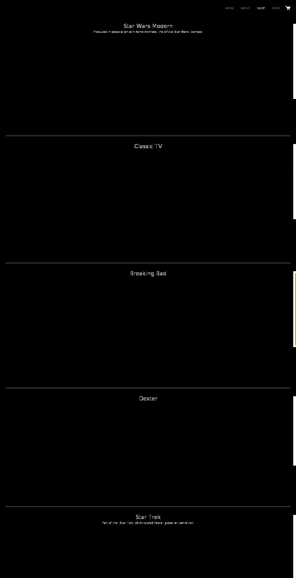 starwarsmodern.com shopify website screenshot