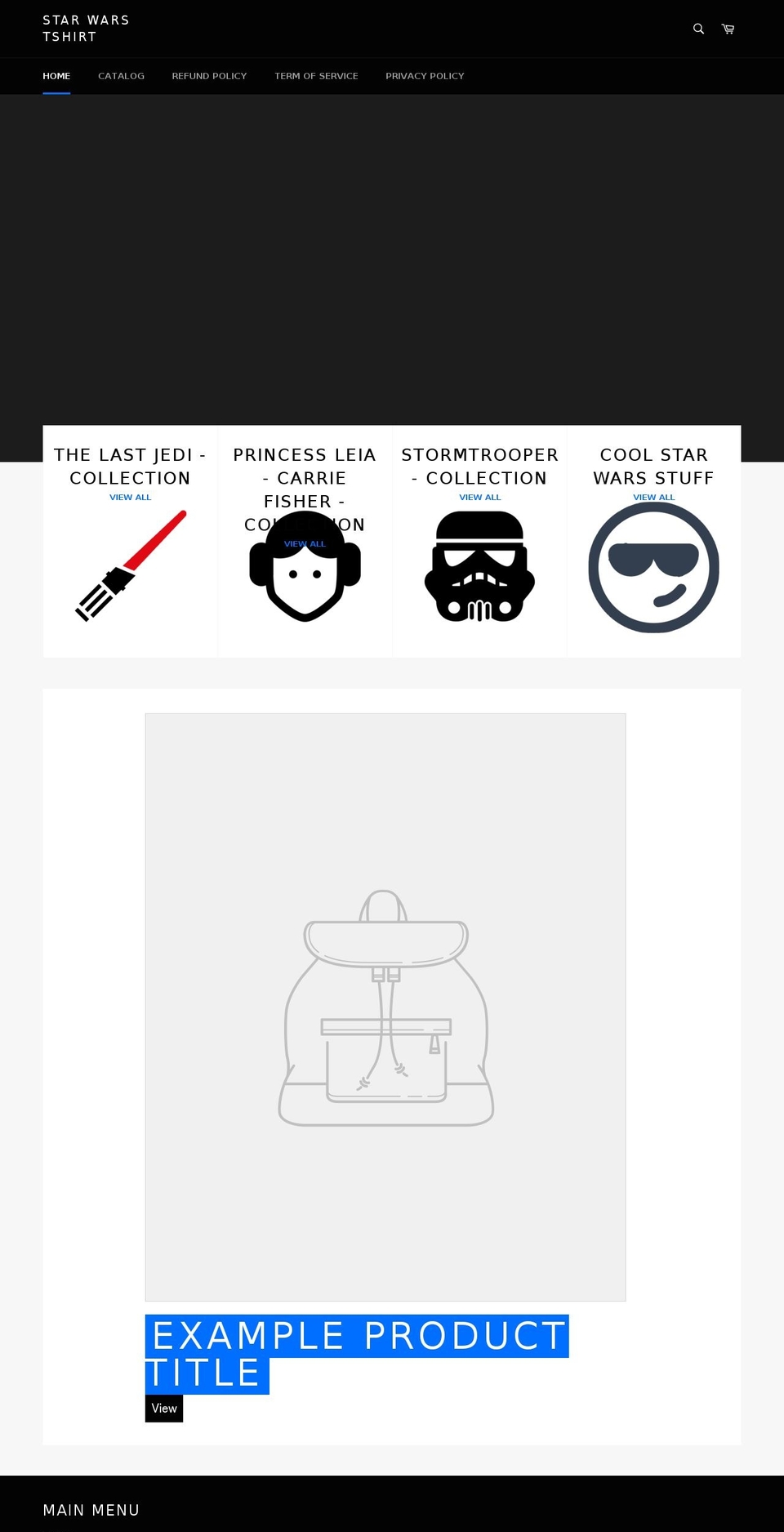 starwarstshirt.com — Shopify storefront screenshot