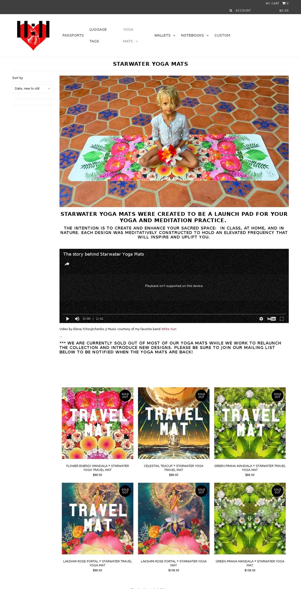 starwateryoga.com shopify website screenshot