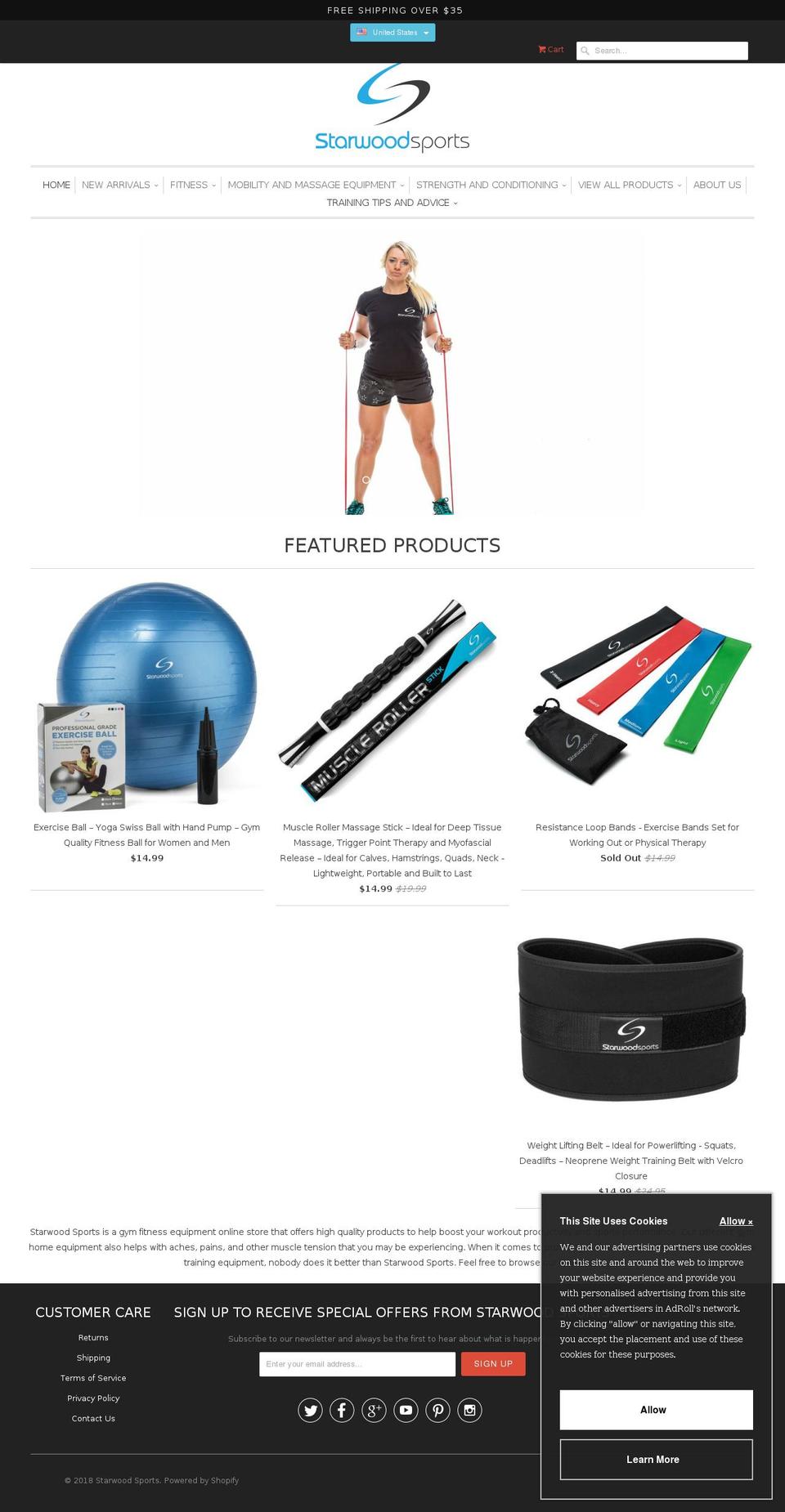 starwoodsports.com — Shopify storefront screenshot