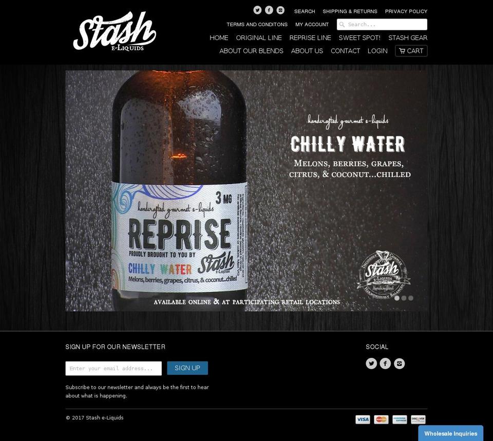 stashe-liquids.com shopify website screenshot