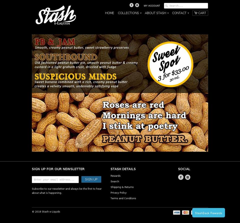 stasheliquids.net shopify website screenshot