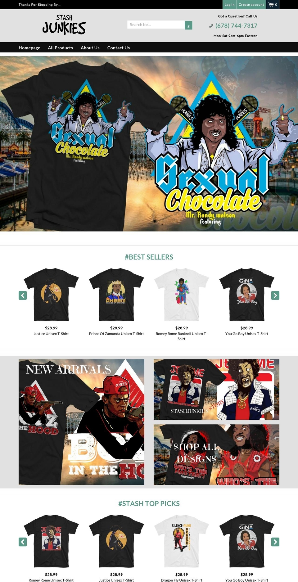 stashjunkies.com — Shopify storefront screenshot