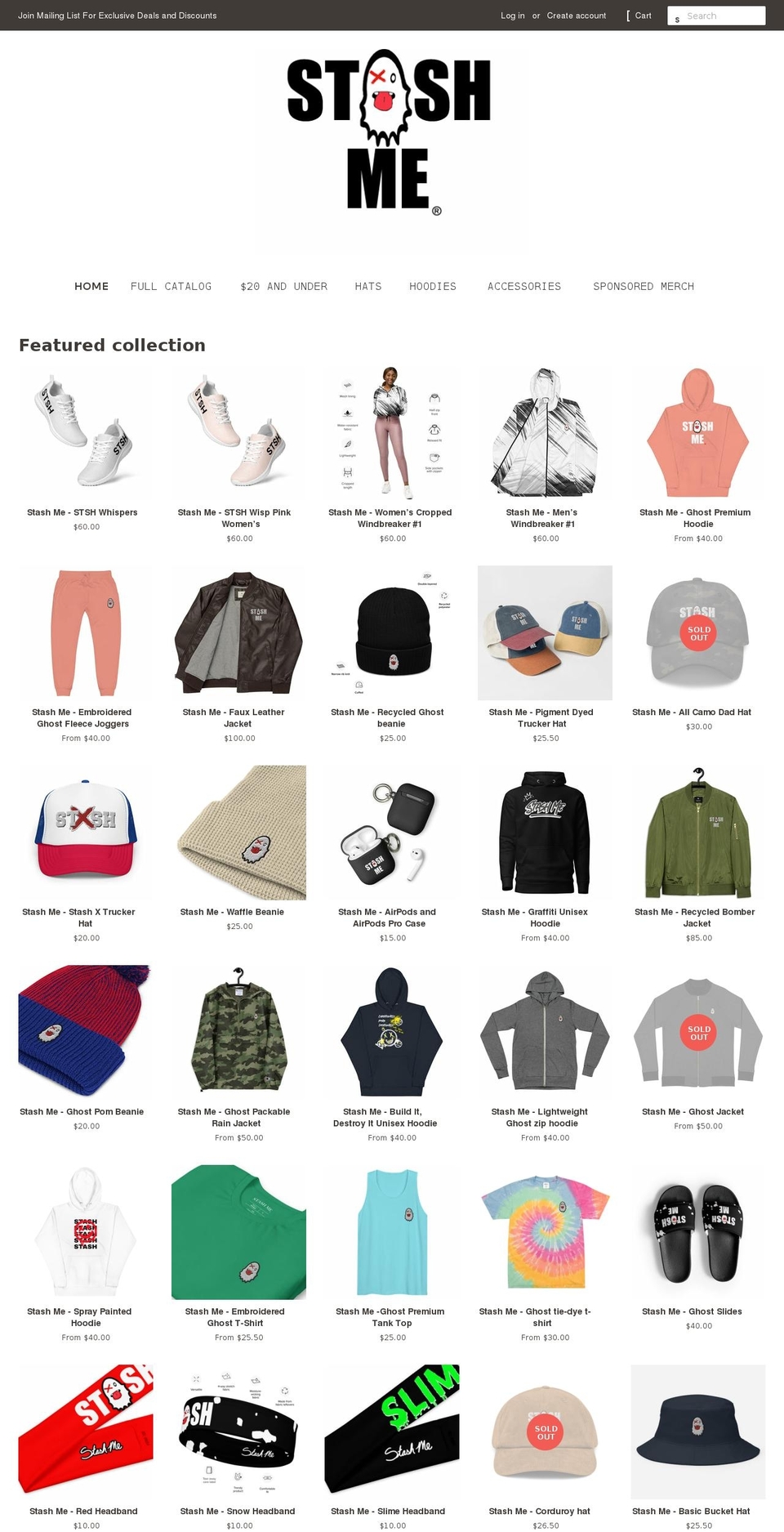 stashme.net shopify website screenshot