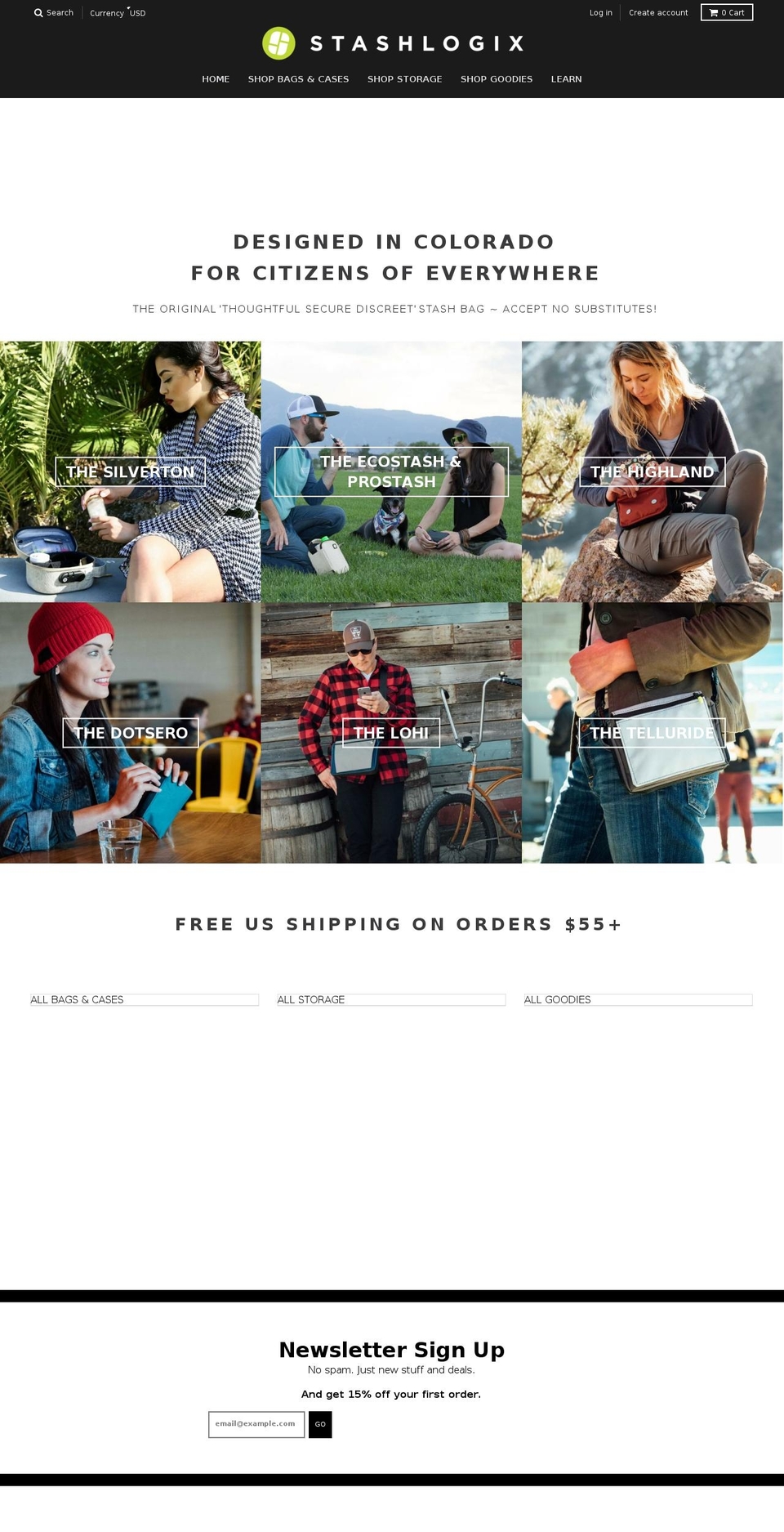 stashpacks.com — Shopify storefront screenshot