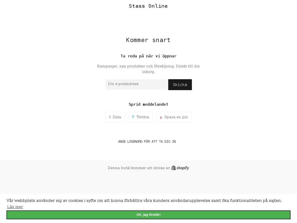 stassonline.com shopify website screenshot