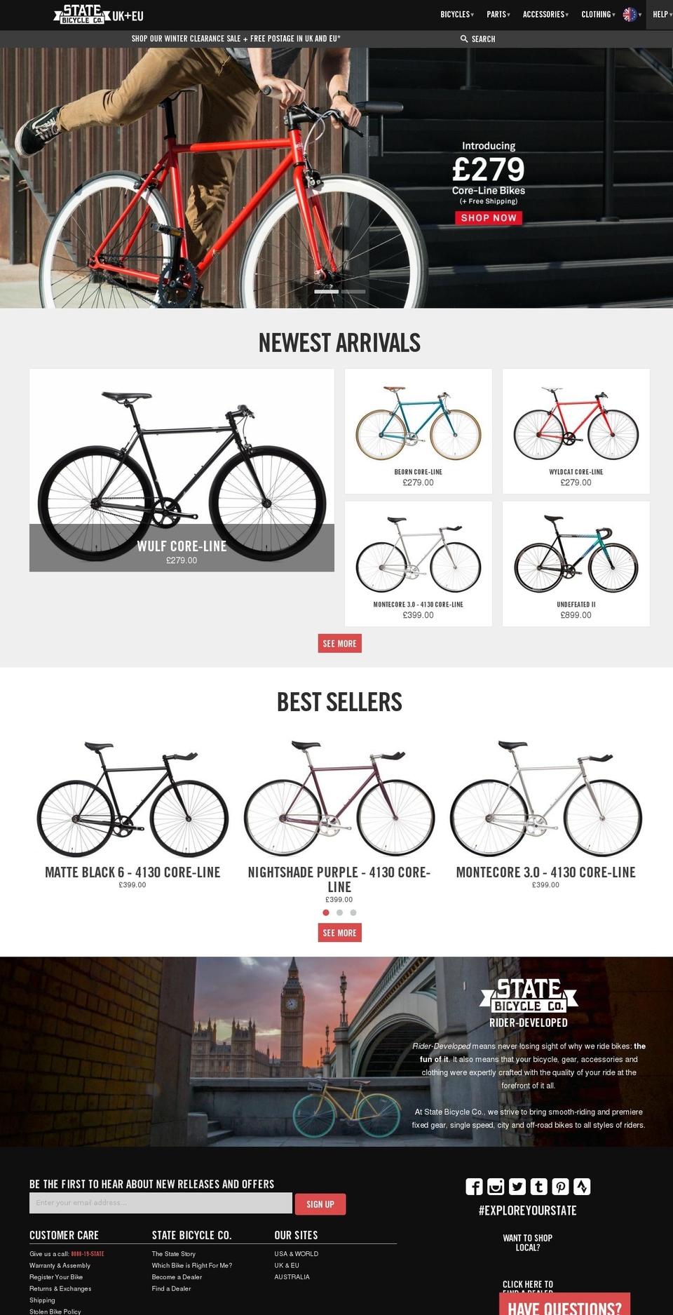 statebicycle.eu shopify website screenshot