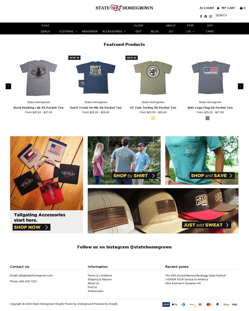 statehomegrown.org shopify website screenshot