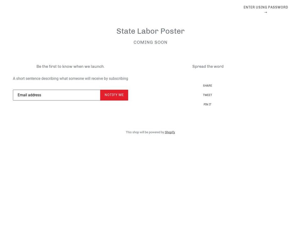 statelaborposter.com — Shopify storefront screenshot