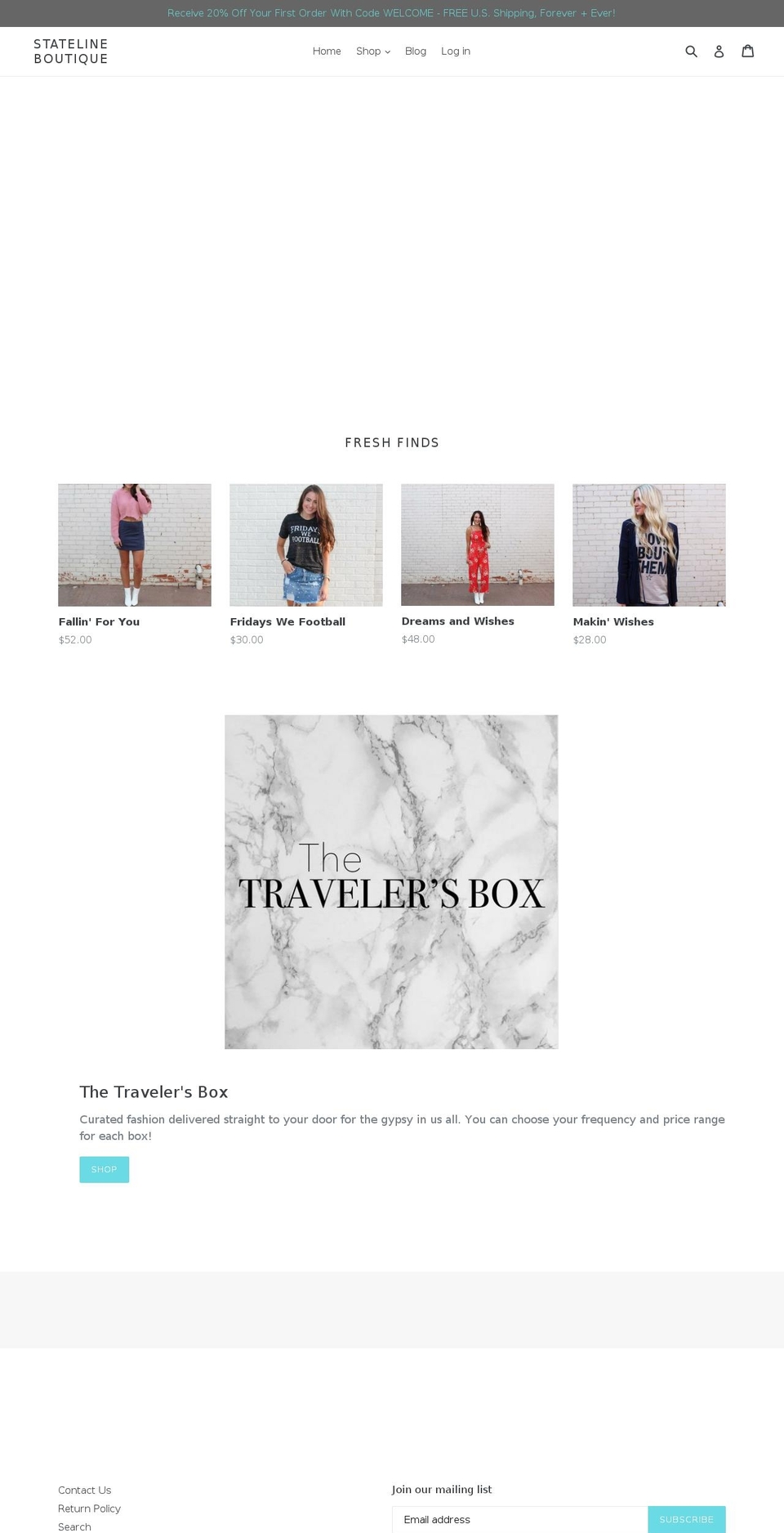 statelineboutique.com — Shopify storefront screenshot