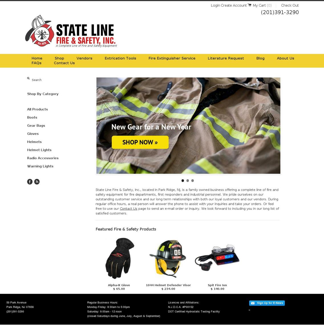 statelinefireandsafety.com shopify website screenshot