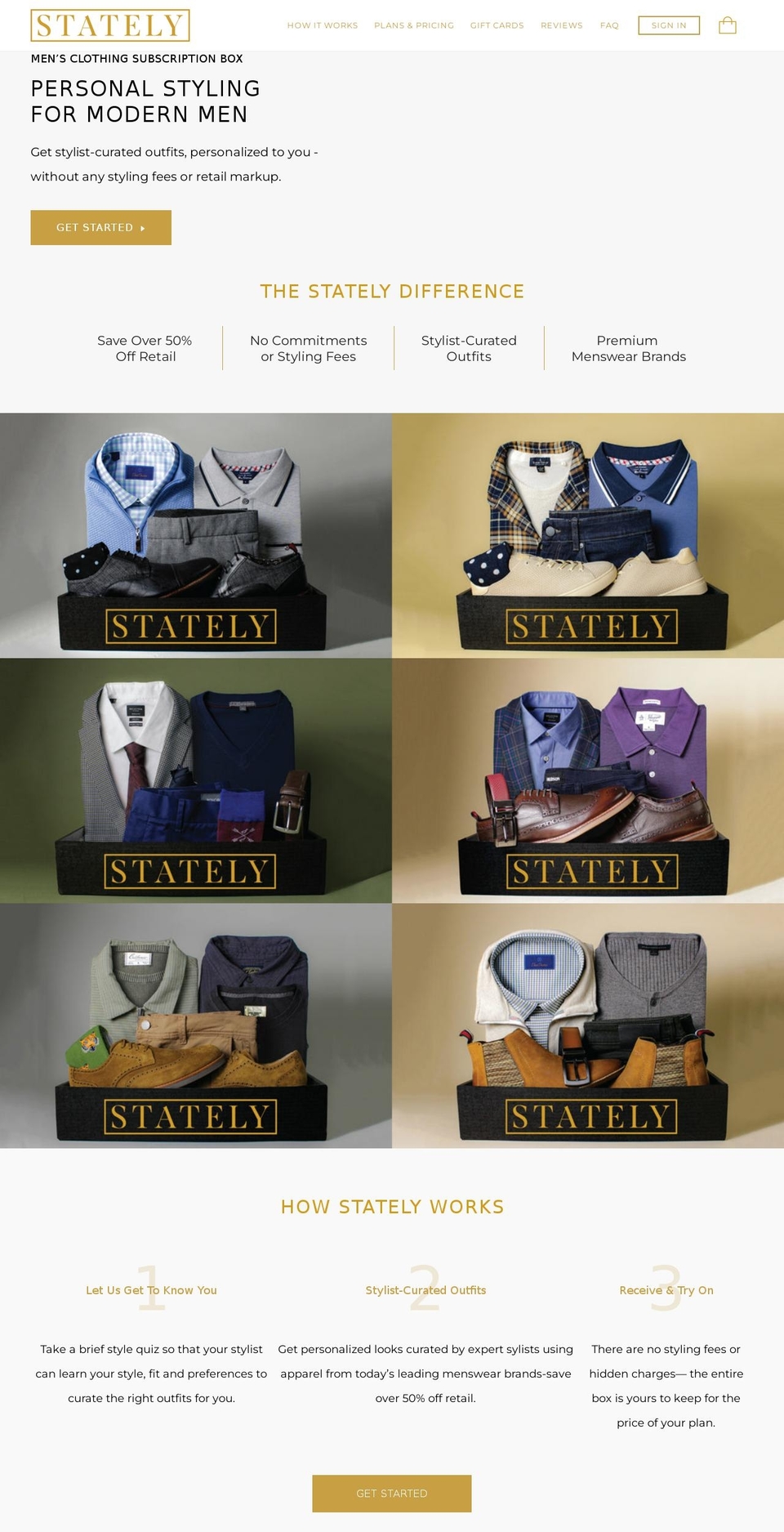 statelymen.com shopify website screenshot