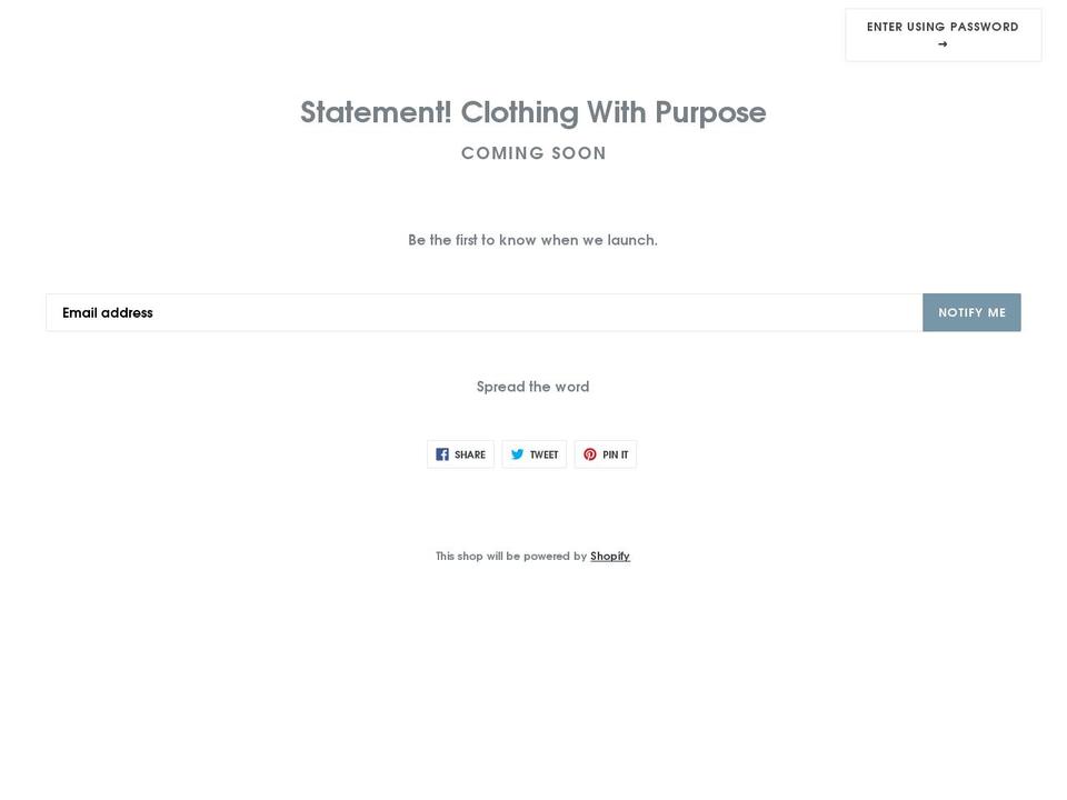 statementclothingwithpurpose.com shopify website screenshot