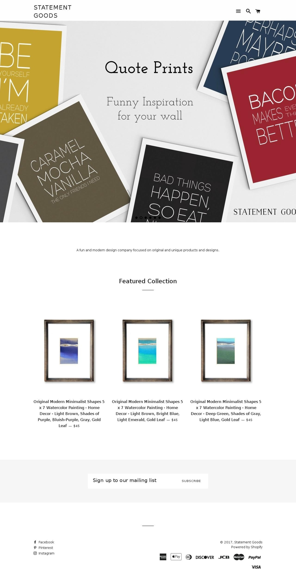 statementgoods.com shopify website screenshot