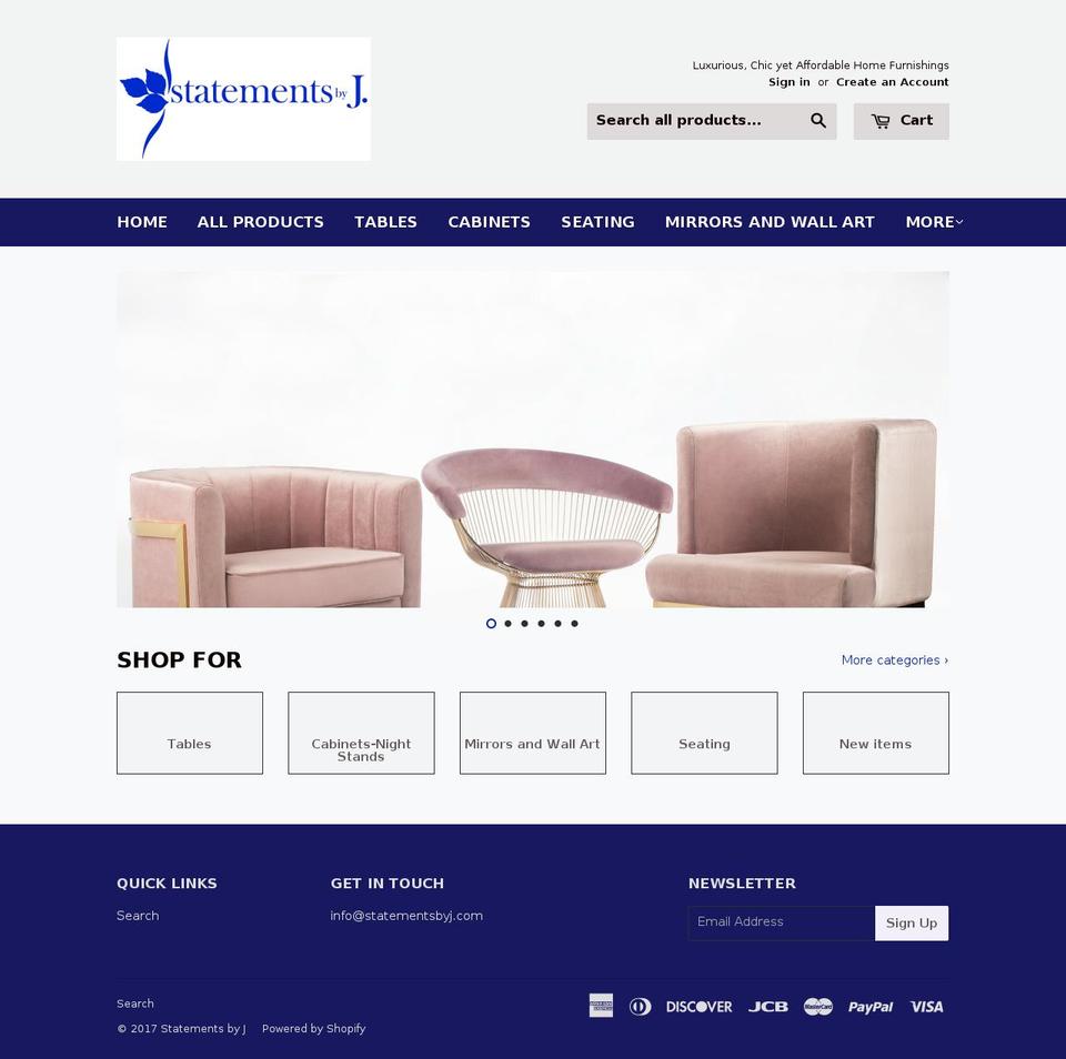 statementsbyj.com shopify website screenshot