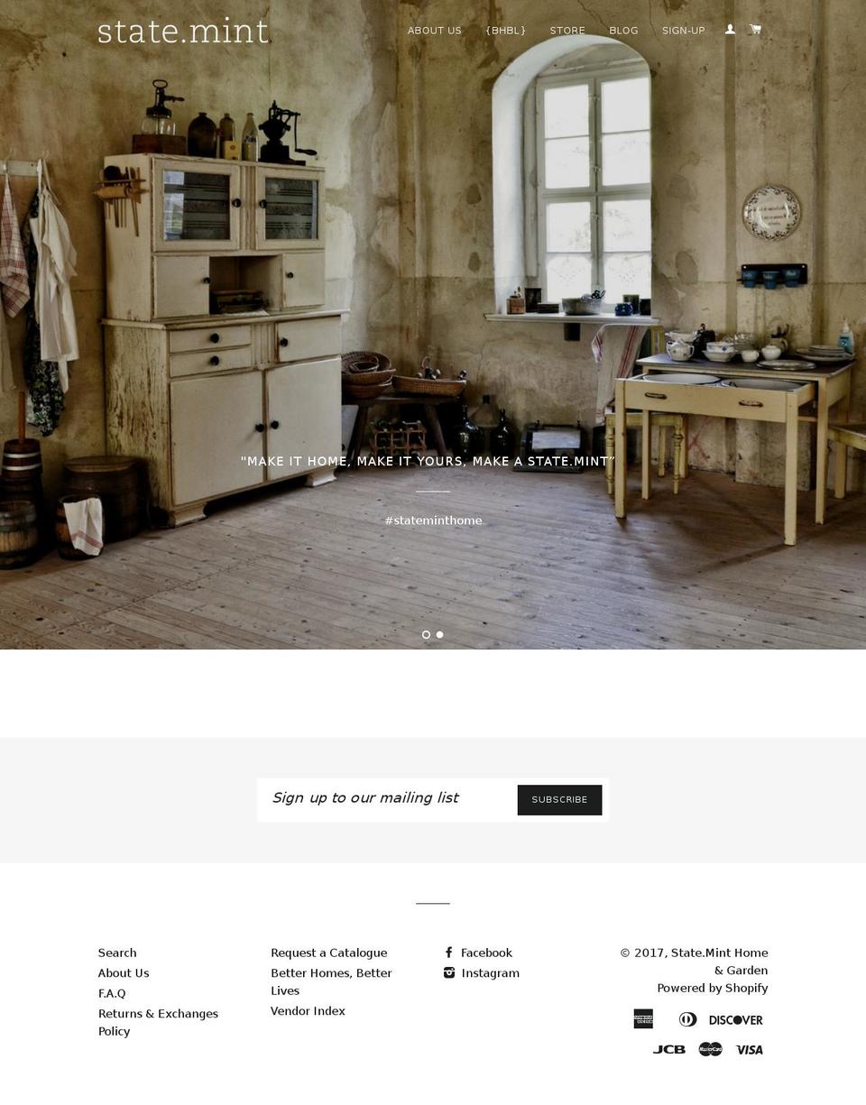 stateminthome.com shopify website screenshot