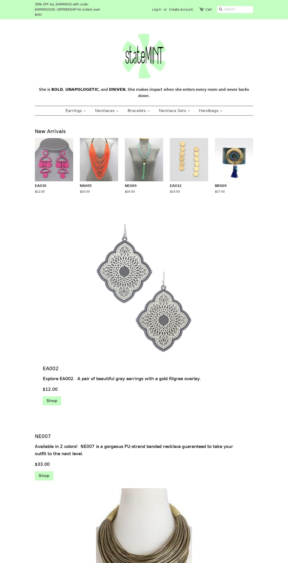 statemintjewelry.com — Shopify storefront screenshot