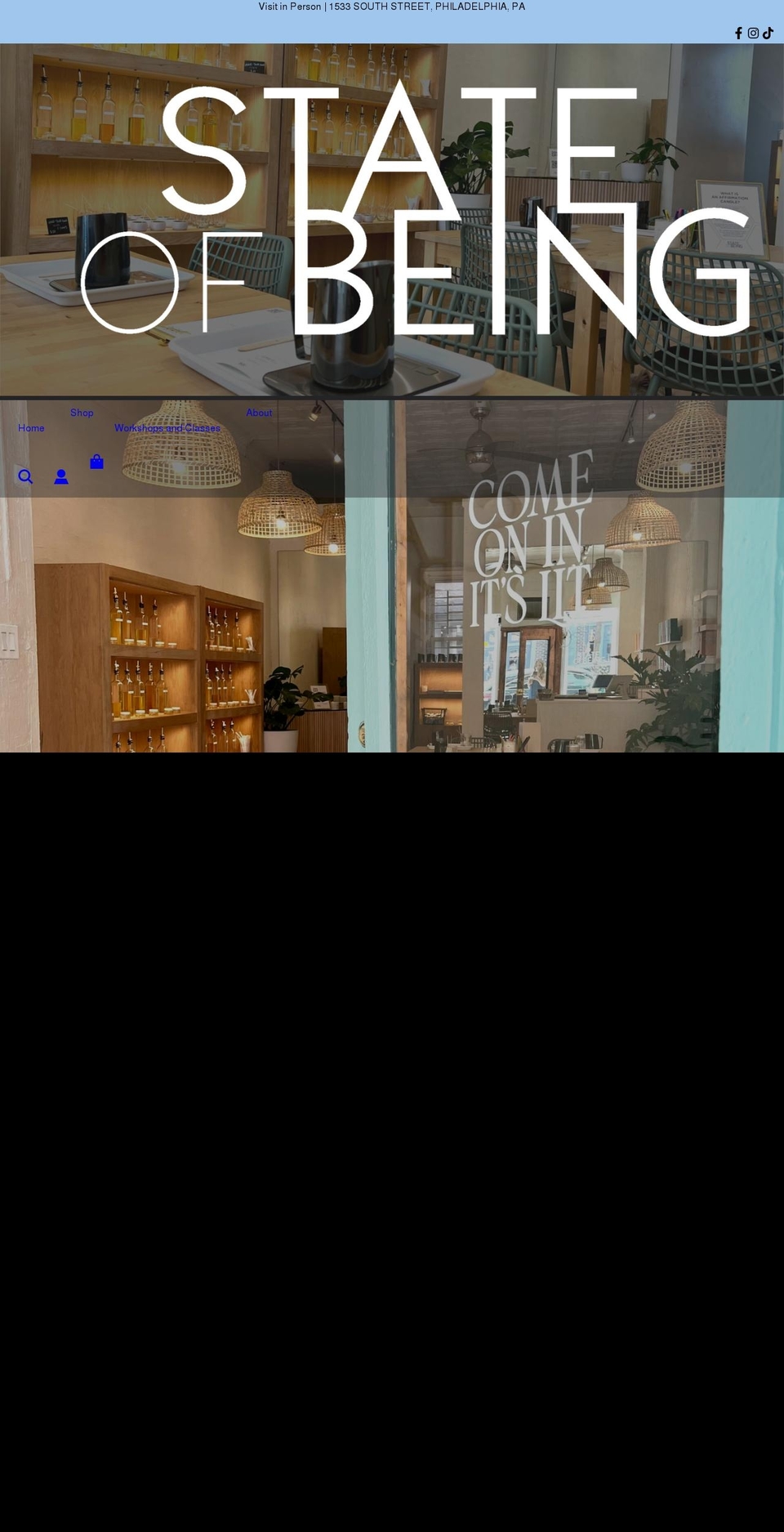 stateofbeingco.com shopify website screenshot