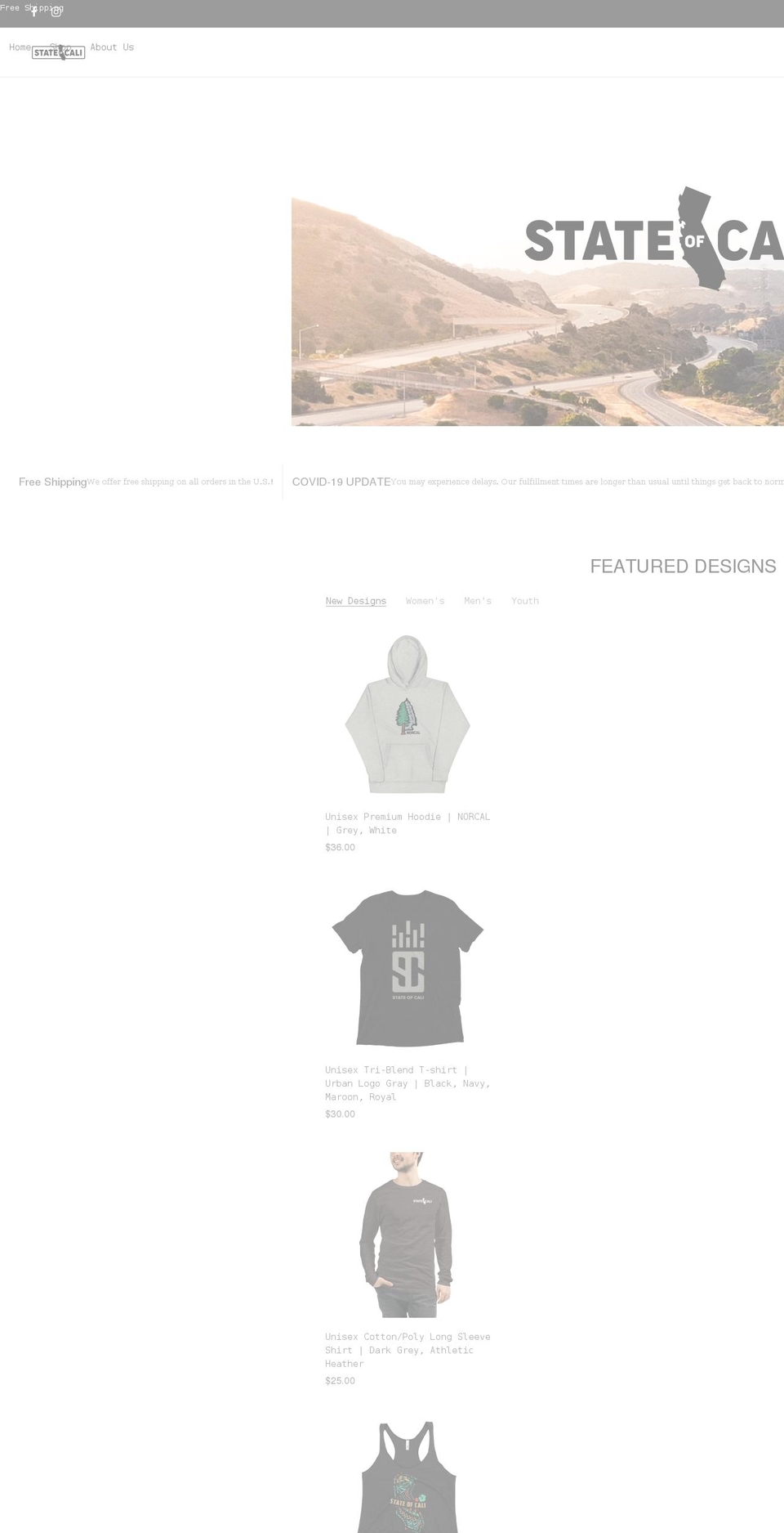 Fashe Shopify theme site example stateofcali.com