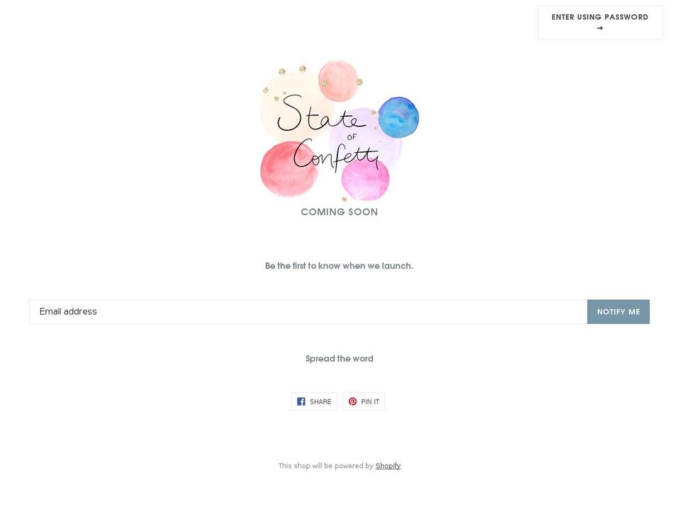 stateofconfetti.com — Shopify storefront screenshot