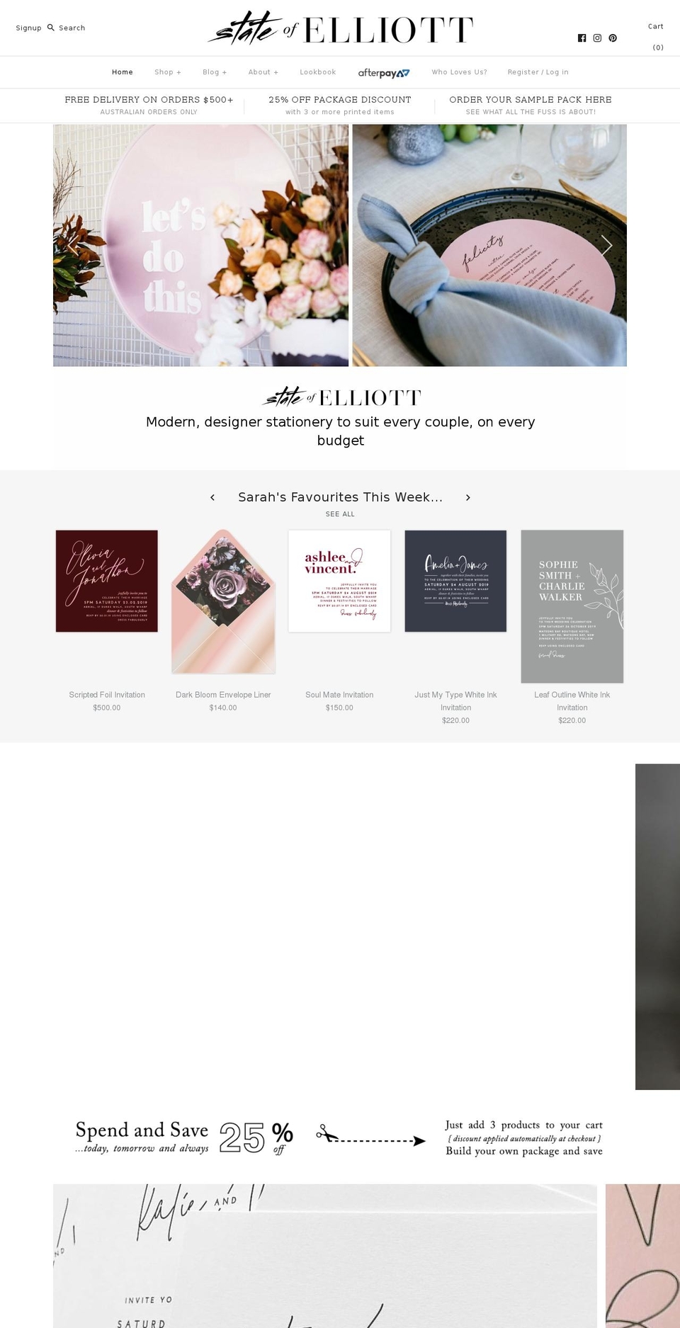 stateofelliott.com — Shopify storefront screenshot