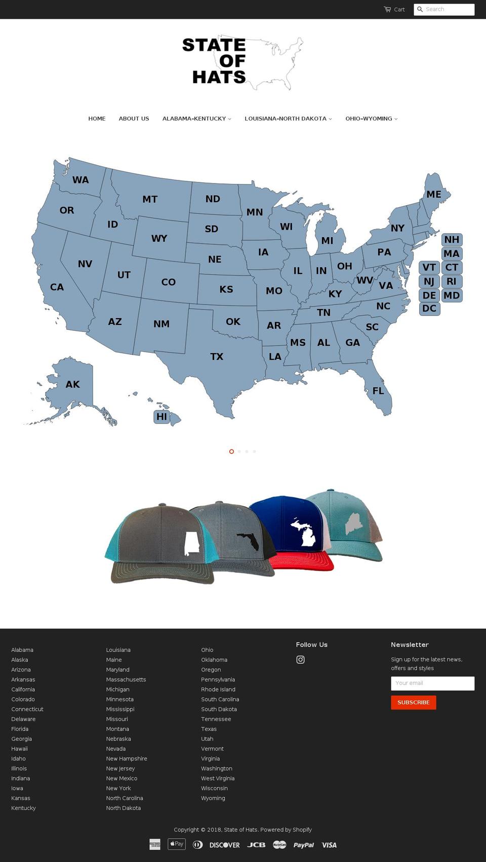 stateofhats.com — Shopify storefront screenshot